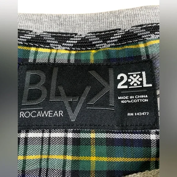 RocaWear Blak Vintage Plaid Longsleeve Shirt Men’s Size 2XL NWT - Picture 5 of 9